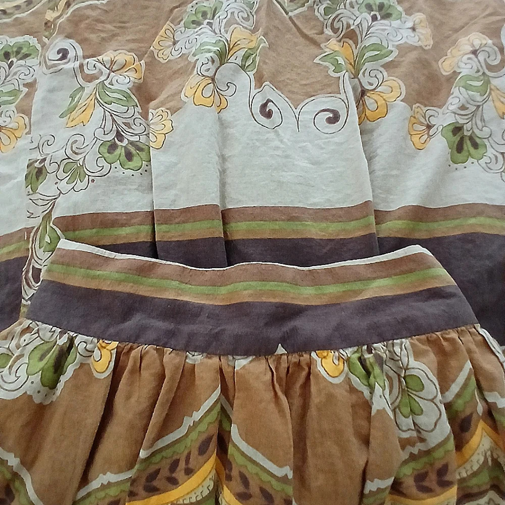 Vintage Lux Maxi Skirt w/ Earth Tone Print Size Small Boho Hippie Festival - Picture 3 of 7
